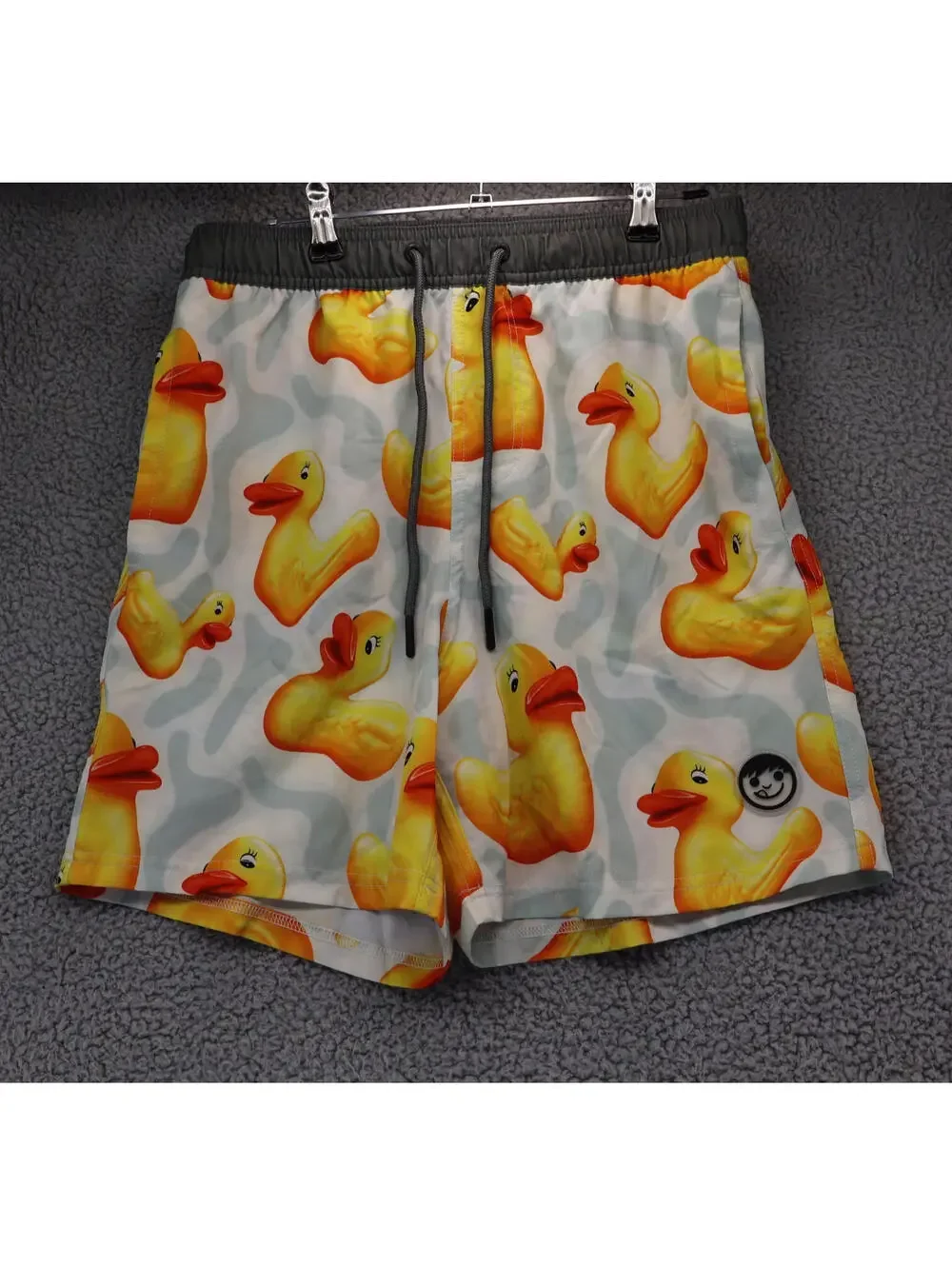 Neff Trunks Men Medium Swim Board Shorts Yellow Duck 28W